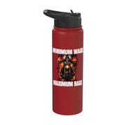 Minimum Wage Maximum Rage Cringe Skeleton Stainless Steel Insulated Water Bottle