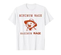 Minimum Wage Maximum Rage Opossum Overworked Funny Quote T-Shirt