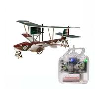 MinimumRC M5 RC Seaplane 3 Channel 2.4GHz Gyro Stabilized Flying Boat Biplane 360mm Wingspan Remote Control Airplane for Adults with Water Takeoff, 3 Batteries (Left-Hand Throttle)