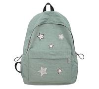 MININAI Cute Y2K Aesthetic Backpack Stars Pattern Preppy Backpack Laptop Backpack Back to College Supplies, Sage Green, One Size, Modern