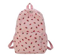 MININAI Women 2025 Cute Aesthetic Backpack Kawaii Strawberry Print Laptop Backpack Coquette Daypack for College Trendy Bag, Pink, Modern