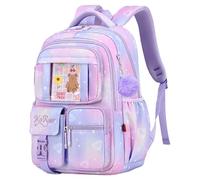MININAI Womens Cute Backpack Kawaii Aesthetic Laptop Backpack Kawaii Large Capacity Multi-pocket Daypack Preppy Travel Bag, Purple, S, Modern