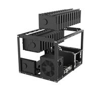Mining Rig Frame - SPCC Steel Open-Air PC Chassis, Stackable Rack Stand, Enhanced Heat Dissipation | Triple 12CM Fan Support, 28 H D D Capacity, ATX Desktop Frame, Crypto Mining, Home, Lab Use