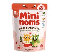 MININOMS Apple Chomps Organic Baby Snacks, Teething Rice Snack for 6+ Months 20g (20 Pack) | Fruit-Flavoured Rusks for Self-Weaning Training in Babies & Toddlers | Healthy, Vegan & Not Ultra-Processed