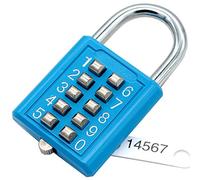 Minion Stainless Steel Padlock 10-Digit Button Combination Password Lock， Without Key for Gym Sports Field Locker Room Storage Room Anti-Theft (Blue)