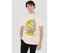 Minions And Monsters Show Me That Smile Retro T-Shirt, Natural | Size: Medium Minions Natural M