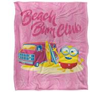 Minions Beach Bum Club Silky Bob Soft Touch Blanket Pink/multicoloured (One Size)