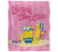 Minions Beach Bum Club Silky Dave Soft Touch Blanket Pink/multicoloured (One Size)