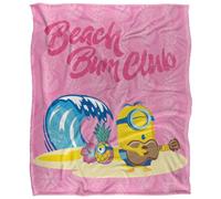 Minions Beach Bum Club Silky Stuart Soft Touch Blanket Pink/multicoloured (One Size)