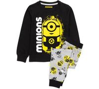 MINIONS Pyjamas For Boys | Kids Movie Stuart Long Sleeve Top & Grey Bottoms Pjs | Despicable Me Characters Merchandise Gifts 9-10 Years