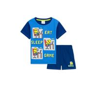 Minions Boy's Short Sleeve Pyjama Set in Blue | Size: 5-6 Years Minions Blue 5-6 Years