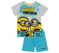 Minions Boy's Short Sleeve Short Leg Pyjama Set | Boys Blue | Official | Size: 4-5 Years Minions Blue 4-5 Years