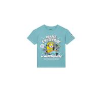 Minions Boy's Short Sleeve T-shirt in Blue | Size: 7-8 Years Minions Blue 7-8 Years