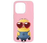 Minions Cute Bob In Love Heart Shaped Glasses Portrait Case for iPhone 15 Pro