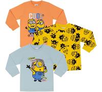 MINIONS/Despicable Me Three Pack 100% Combed Cotton Long Sleeved T-Shirts Tops - 4-5 Years: 110cm Multicolor