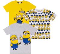 MINIONS/Despicable Me Three Pack 100% Combed Cotton Short Sleeved T-Shirts Tops - 6-7 Years: 122cm Multicolor