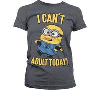 Minions I Can't Adult Today Girly Tee Damen T-Shirt Dark-Heather