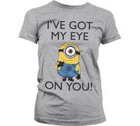 Minions I Got My Eye On You Girly Tee Damen T-Shirt Heather-Grey