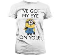 Minions I Got My Eye On You Girly Tee Damen T-Shirt White