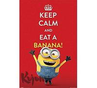Minions Keep Calm Maxi Poster, Wood, Multicolour, 91.5 x 61 x 0.03 cm