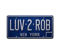 Minions | LUV-2-ROB | Metal Stamped License Plate