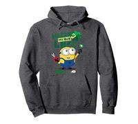 Minions Making My Own Luck Pullover Hoodie, Adult Unisex, Dark Heather Grey, Large