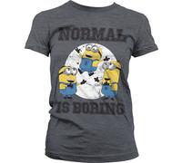 Minions Normal Life Is Boring Girly Tee Damen T-Shirt Dark-Heather