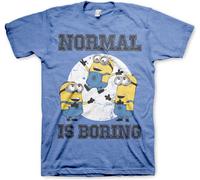 Minions Normal Life Is Boring T-Shirt Blue-Heather