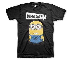 MINIONS Officially Licensed Whaaa?!? Mens T-Shirt (Black), Small