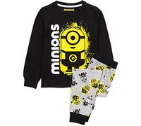 MINIONS Pyjamas For Boys | Kids Movie Stuart Long Sleeve Top & Grey Bottoms Pjs | Despicable Me Characters Merchandise Gifts 4-5 Years