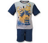 MINIONS Short Pyjamas Kids Boys Girls Cotton (5-6 Years, Navy/White)
