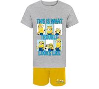 Minions Short Pyjamas Kids Girls Boys Cotton (UK, Age, 2 Years, 3 Years, Regular, 1, Yellow/Grey)