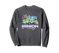 Minions That Minion Feeling Vintage Faded Group Poster Sweatshirt, Adult Unisex, Dark Heather Grey, Large