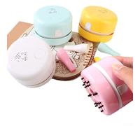 Minis Portable Vacuum Cleaner For Desktop, Strong Suction And 360° Cleaning Brush, Lightweight Design With Fabric Dust Bag For Small Space Dust Collection(Red)