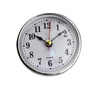 Minis Quartzs Clock Insert Round Quartzs, Arab Silver STYLE2