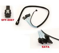 MiniSAS SFF-8087 To 4x SATA Cable + Sideband - Length 60Cm