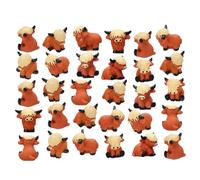 Minisature Cow Statue Garden Decors Minis Highlands Cow Figurines Cake Toppers Microlandscape Ornament Educational Toy Fairys Garden Accessories Bulk