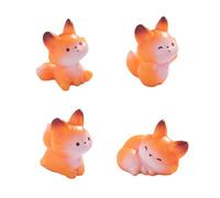 Minisature Foxes Statue Garden Decors Resin Figurines Toy Minis Cake Toppers for Birthday Party Decoration Supplies Resin