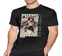 MINISIJA Fashion Personality Cotton'S T Shirts Rias High School DxD Short Sleeve Soft Man's Tshirts Tops for Mens Custom Short Sleeve Top Tees Black 3XL