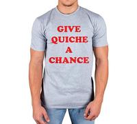 MINISIJA Give Quiche A Chance T-Shirt Red Dwarf Lister Rimmer Cat Funny Gift Idea Grey L