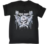 MINISIJA Men Papa Roach Crossbones Drips 3D Print Casual T Shirt 3 L Black