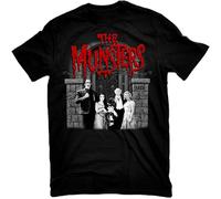 MINISIJA The Munsters Family Portrait Red Logo T Shirt Black L