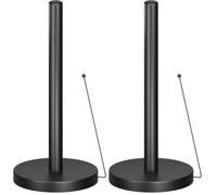 Minismus Anti-Roll Arm Paper Holder - Sturdy No Drilling - Modern Kitchen Paper Stand for Standard Rolls (Black) (Pack of 2)