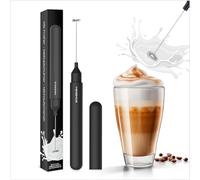Minismus Electric Milk Frother Compact, Lightweight and Easy to Use, with Convenience Button and Storage Tube for Kitchen and Travel, Electric Milk Frother with Durable Batteries