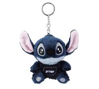 MINISO Disney Lilo and Stitch Plush Keychain Bag Pendant Clothes Collection, Cute Stuffy Bag Charm Pendant for Backpack, Overalls Style, S