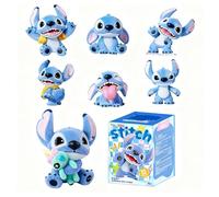MINISO Disney Lilo & Stitch Flocked Plush Toy Surprise Box Figure Model Stitch Blind Box Toy Collectible Toy Surprise Figures for Room Decorations, Birthday Gifts (Random)