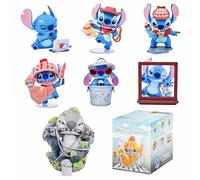 MINISO Disney Stitch City Adventure Series Figurine, Creative Desktop Ornament, Animated Character Replica, Collectible Decoration, Birthday Gift 1pc Random