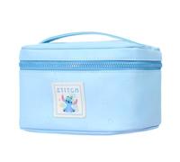 MINISO Disney Stitch Makeup Bag, PU Cosmetic Bag with Handle, Waterproof Travel Pouch, Cute Stitch Storage Organizer for Makeup, Stationery, Jewelry, Ideal Gift for Stitch Fans and Women, Blue