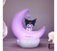 MINISO Kuromi Night Light lamp, USB Crescent Moon Nightlight with 3 Modes, Cute Sanrio Decor for Kids and Birthday Gifts
