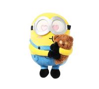 MINISO Mininos Cuddly Toy, 8 Inch Bob with Tim Plushie Stuffed Doll, Bob Holding Tim Theme Soft Toy for Minino Fans, Yellow Minion Plush Toy for Girls and Boys, Birthday Gift